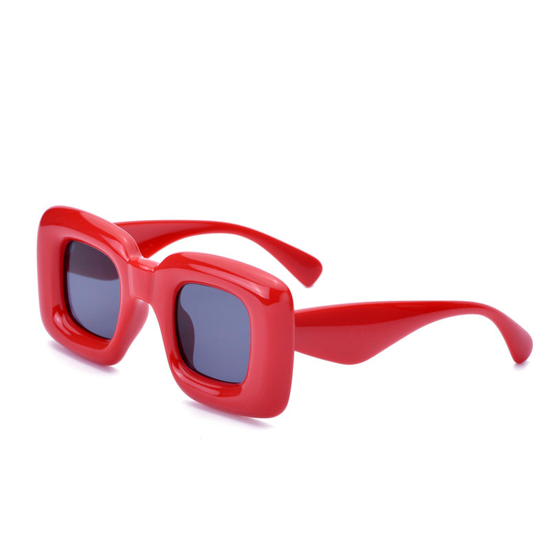 Wholesale Cute Colorblock Large Frame PC Sunglasses